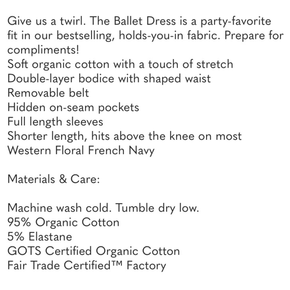 Pact Fit & Flare Ballet Dress in Western Floral French Navy - Picture 4 of 8